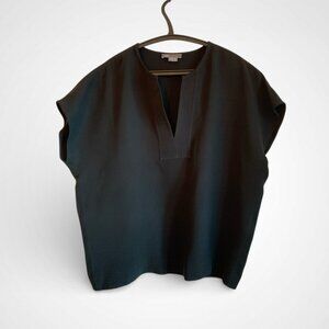Vince silk drop shoulder yoke detail top, Size M